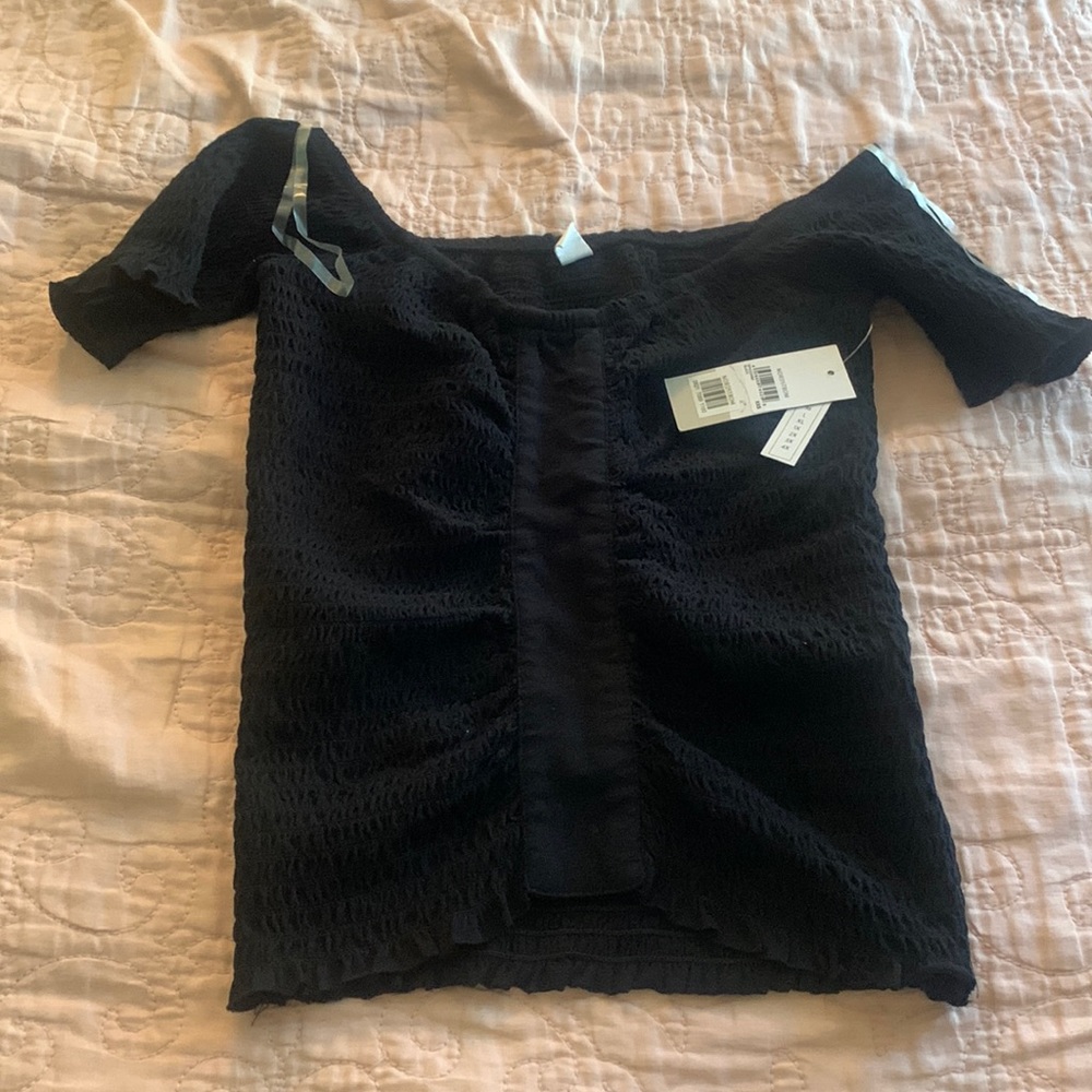 BP black shirt off the shoulders smocked
